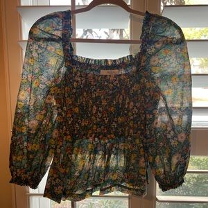 TROVATA birds of paradise floral blouse size S small
